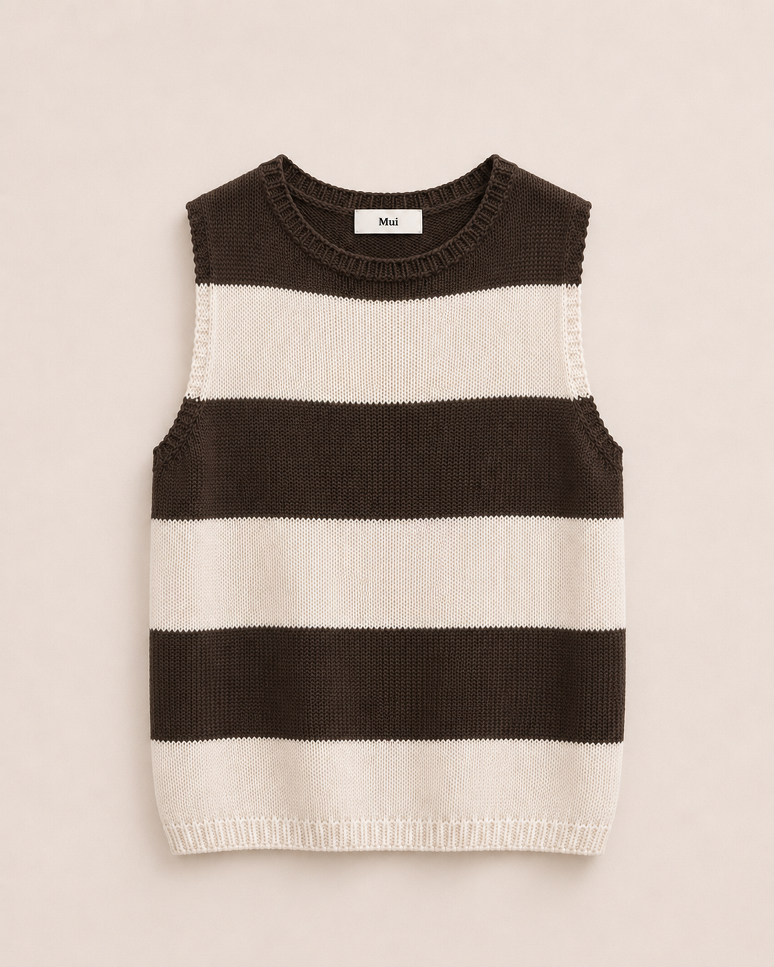 Thick Stripe Sleeveless Knit Top