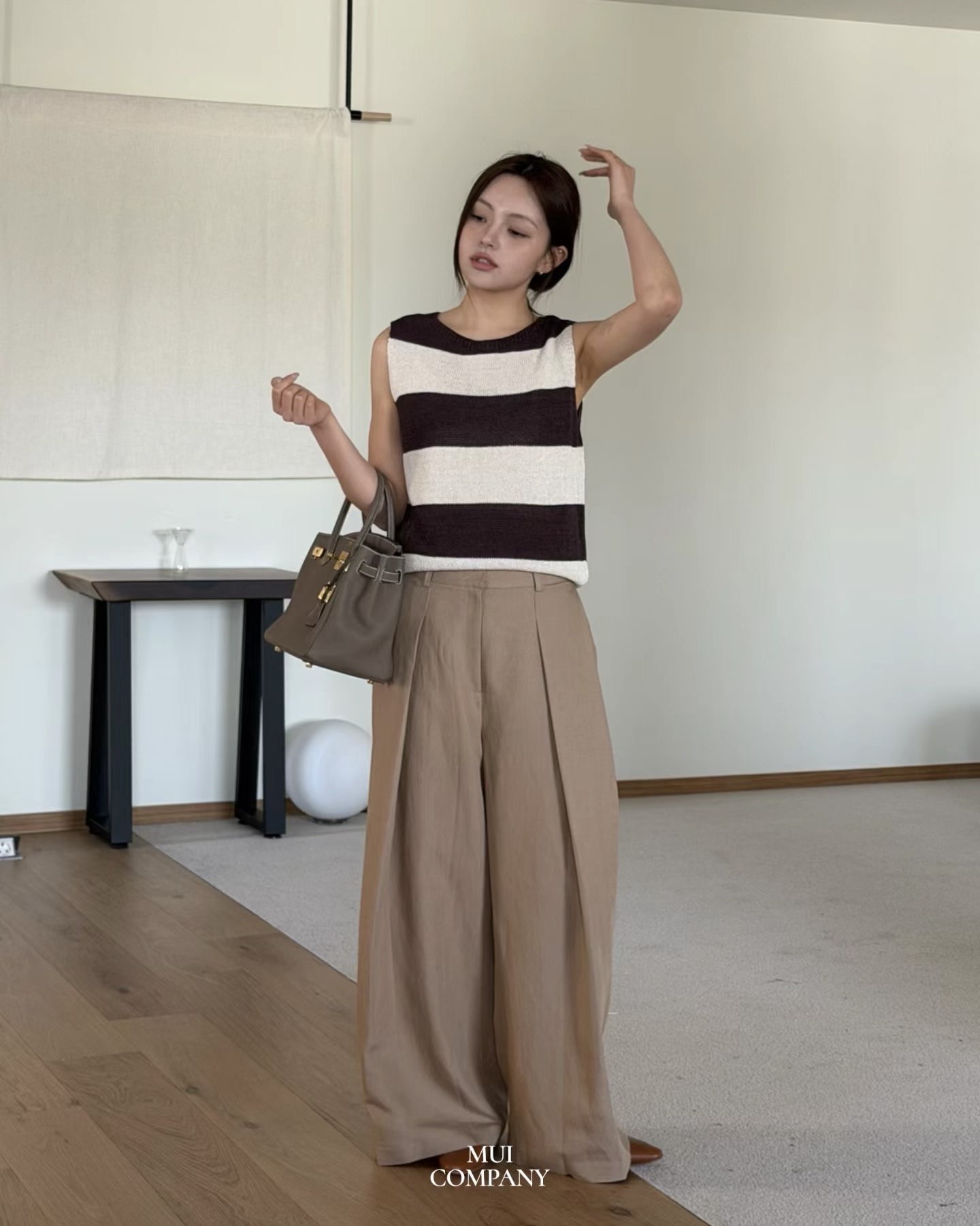 Pintuck Linen Cotton Pants