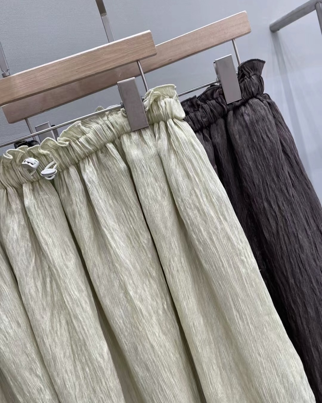 Creased Texture A- Line Skirt