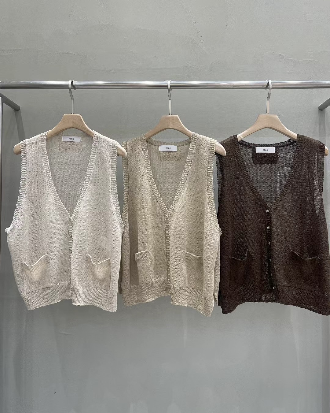 V Neck Long Knit Vest