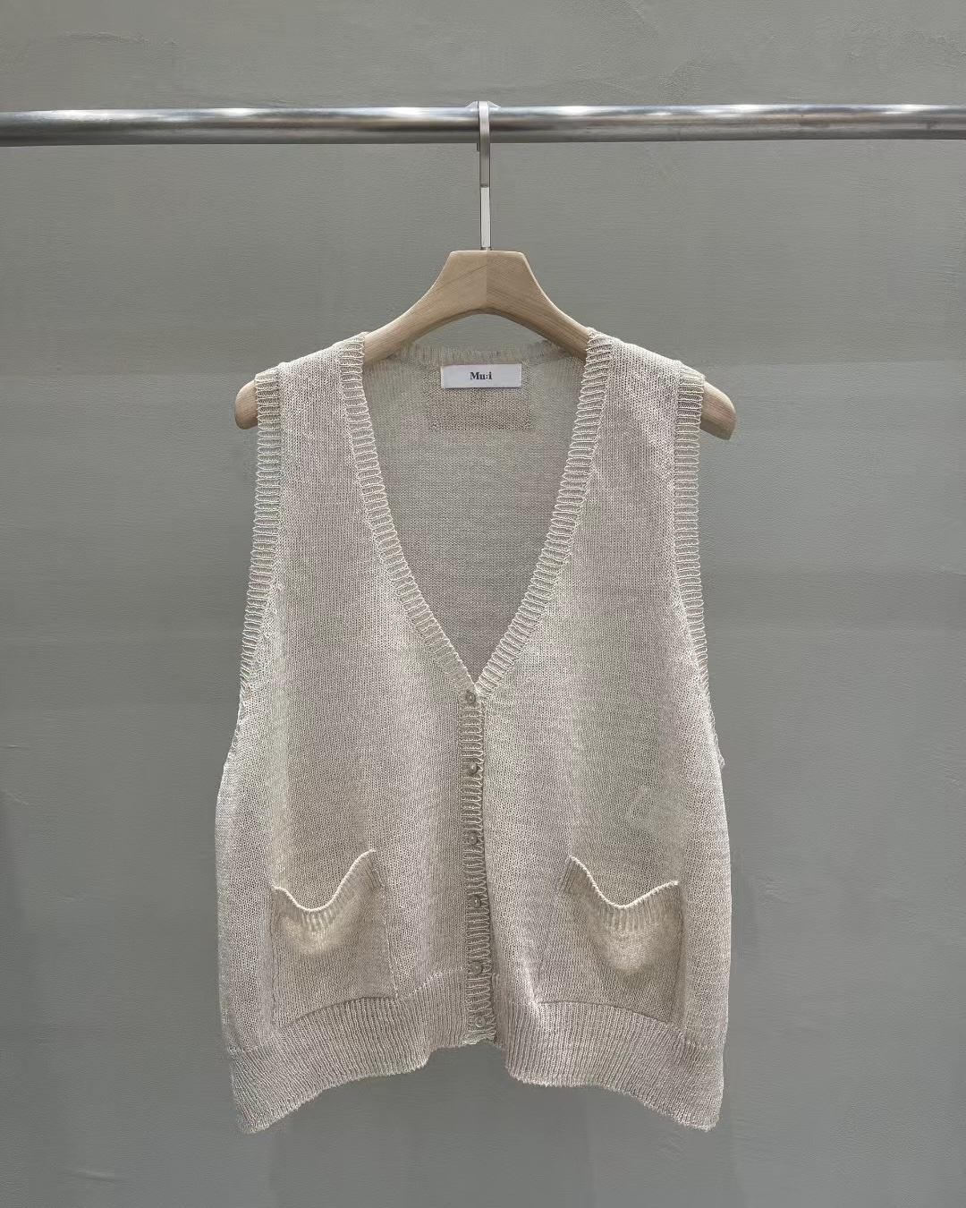 V Neck Long Knit Vest