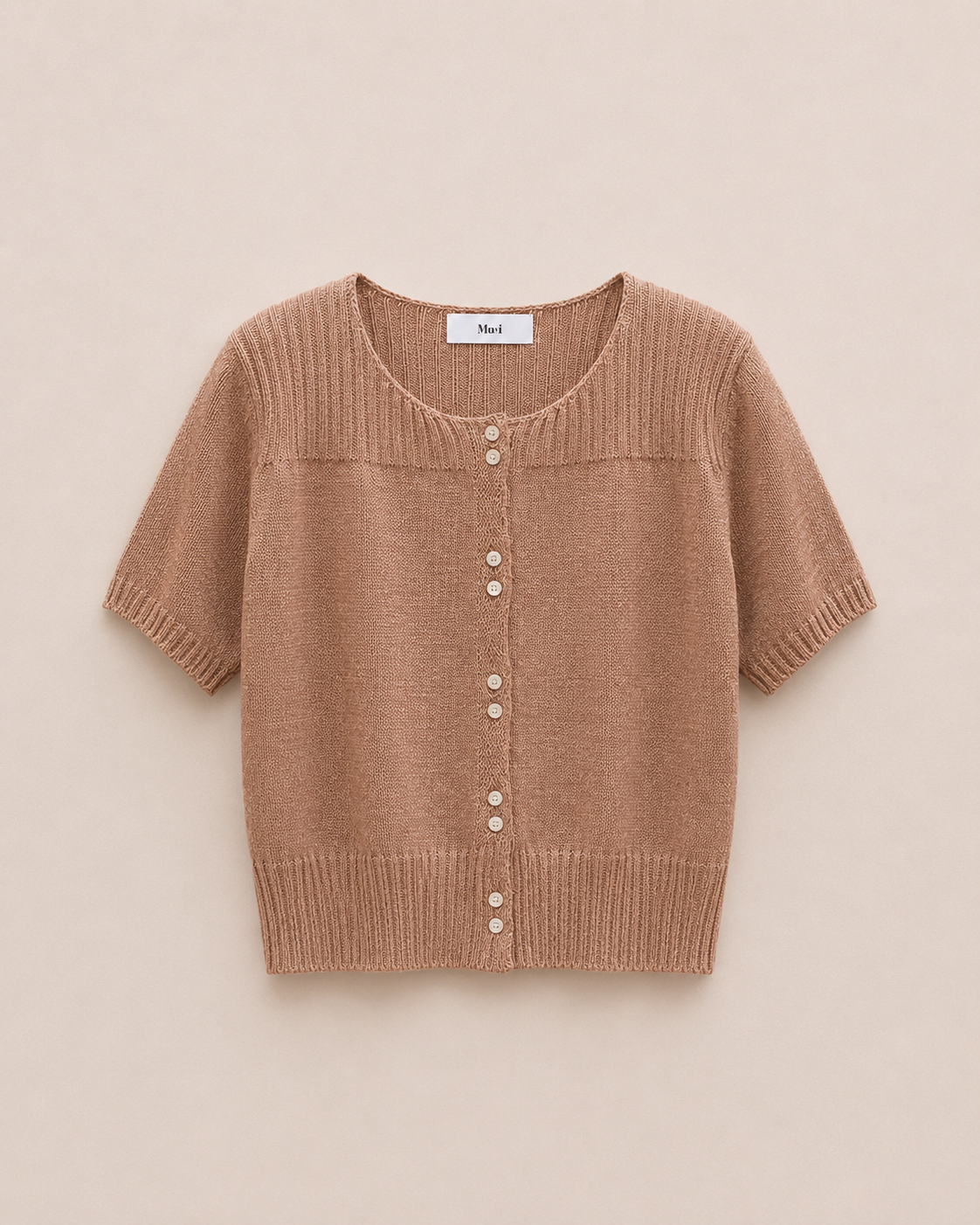 Puff Sleeve Double Button Knit Top