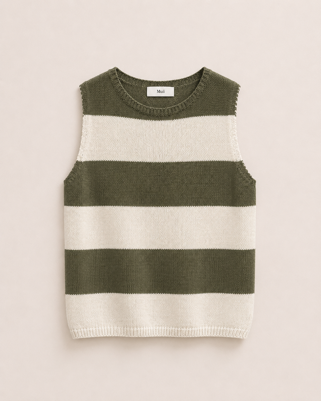 Thick Stripe Sleeveless Knit Top