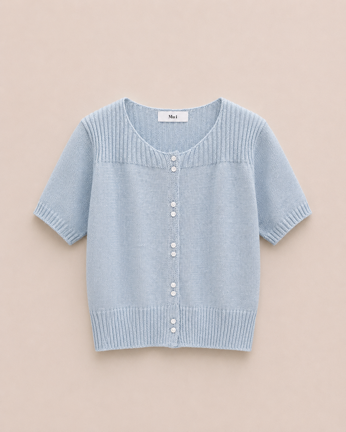Puff Sleeve Double Button Knit Top