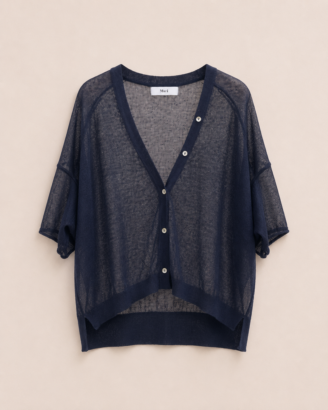 V Button Short Sleeve Knit