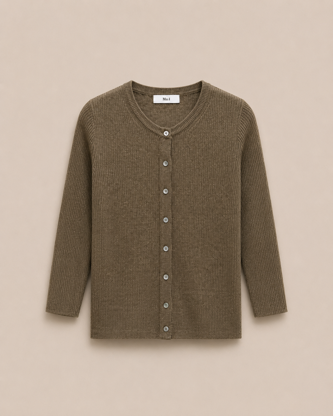 Quarter Sleeve Button Light Knit Top