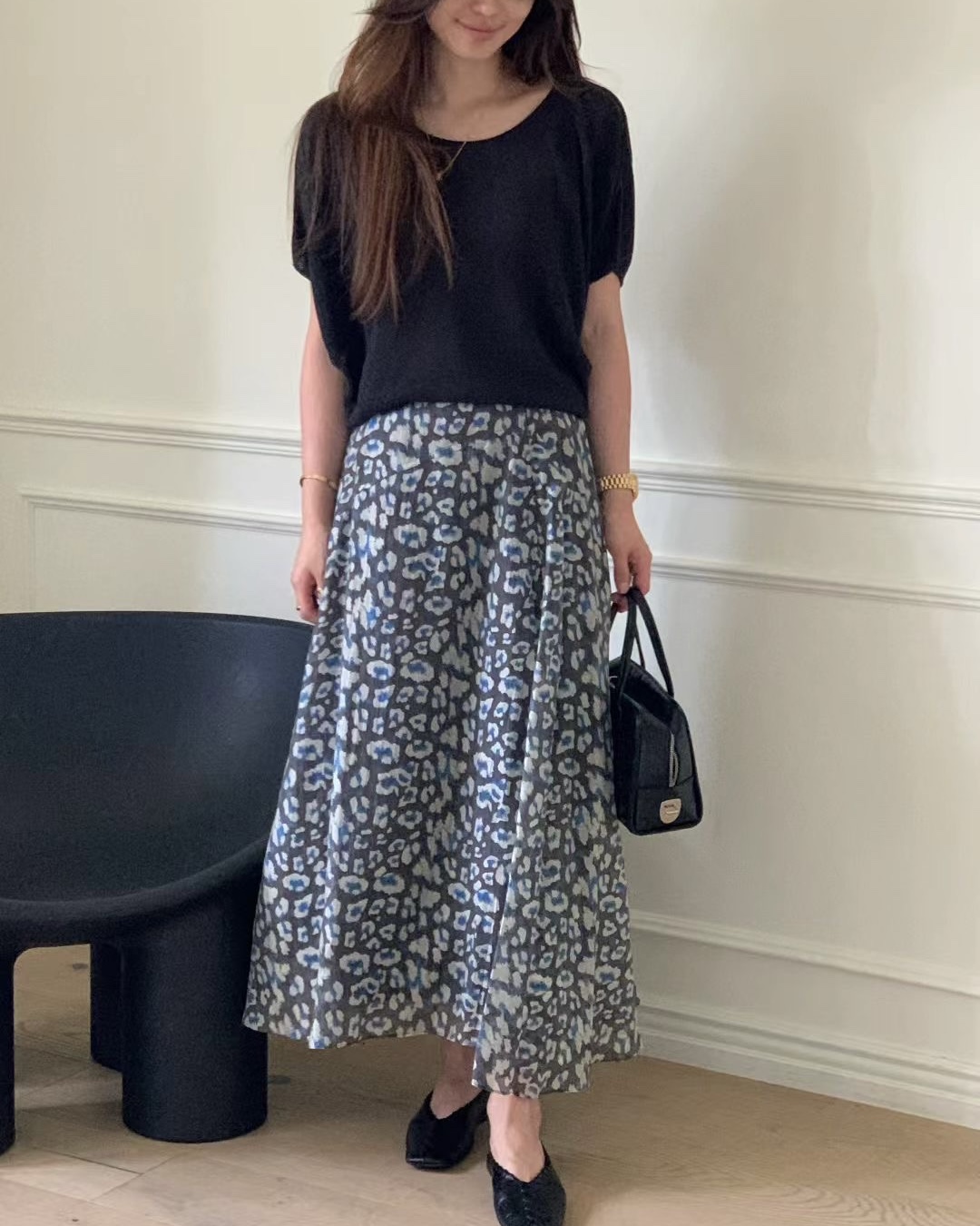 Leopard Print Flowy Skirt