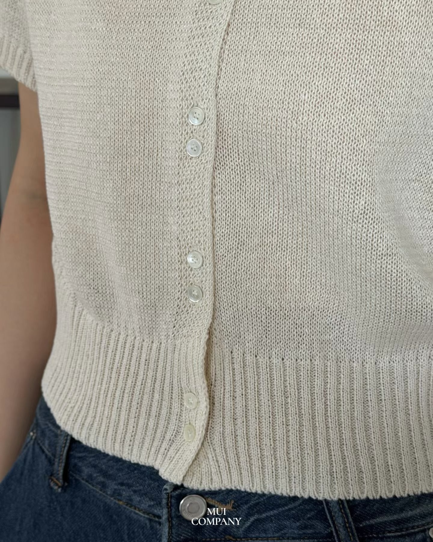 Puff Sleeve Double Button Knit Top