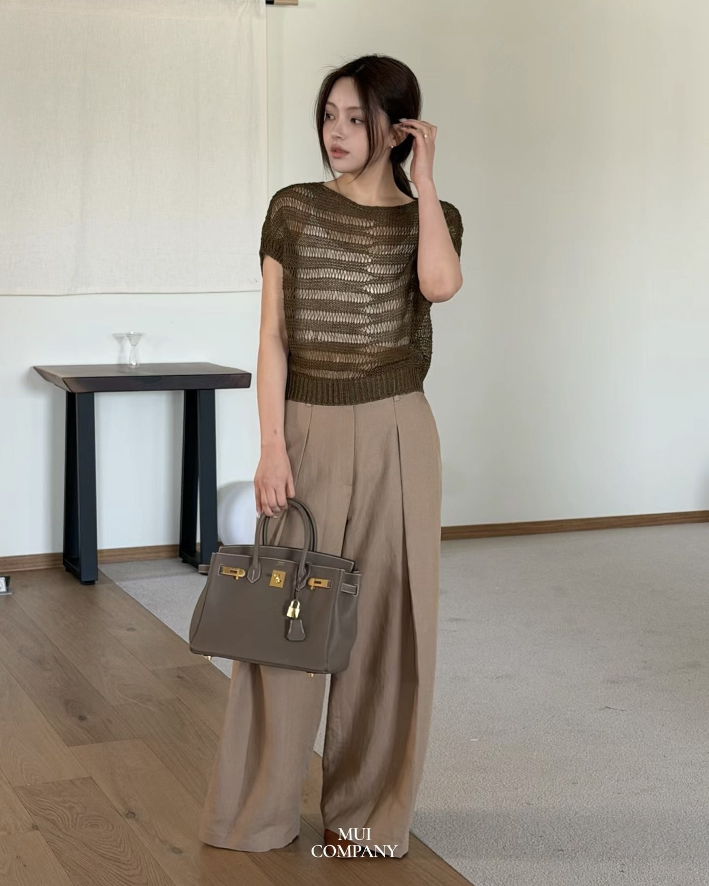 Pintuck Linen Cotton Pants