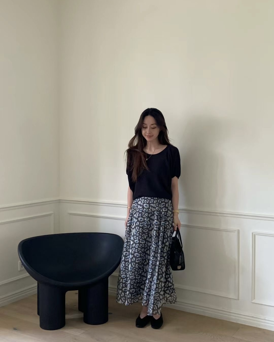 Leopard Print Flowy Skirt