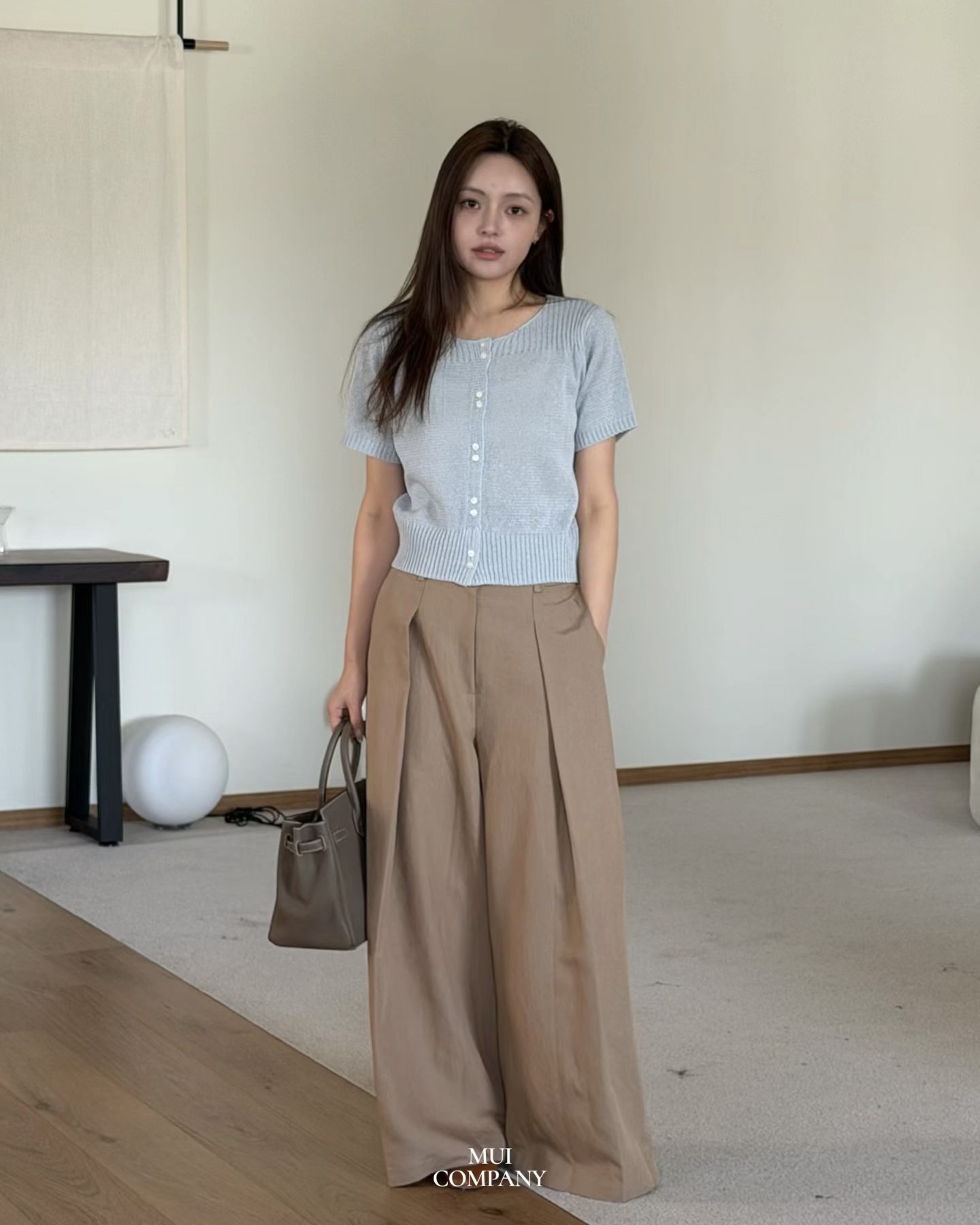 Puff Sleeve Double Button Knit Top