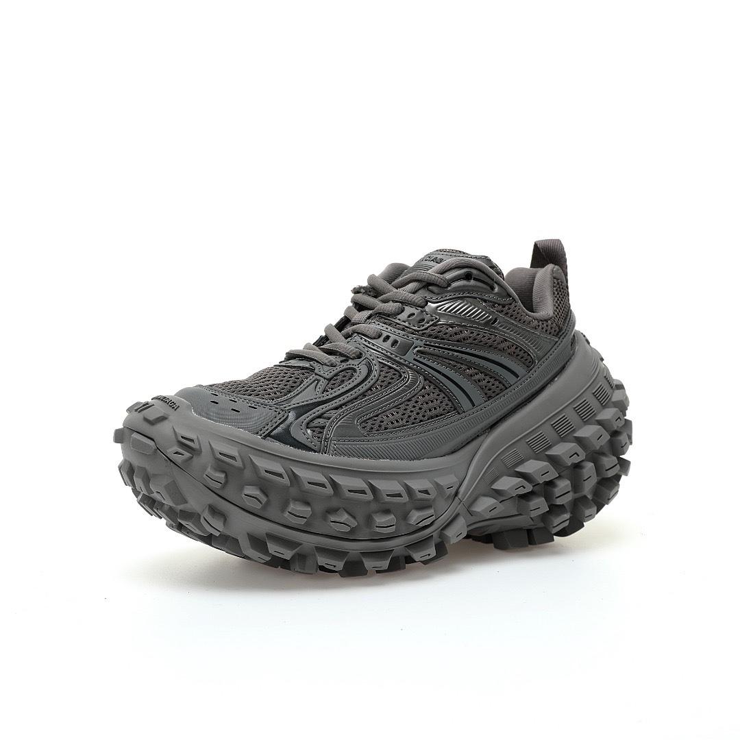 BALENCIAGA Defender Rubber Platform Sneakers"Worn-Out/Black"