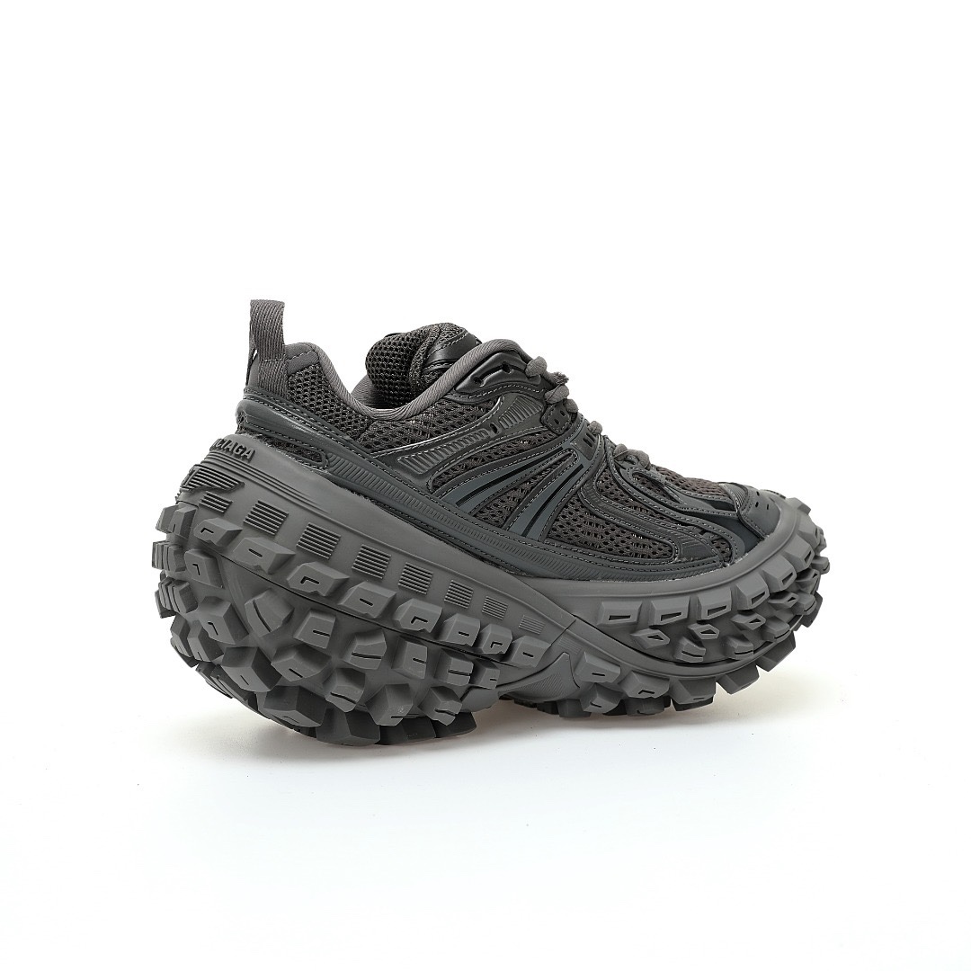 BALENCIAGA Defender Rubber Platform Sneakers"Worn-Out/Black"