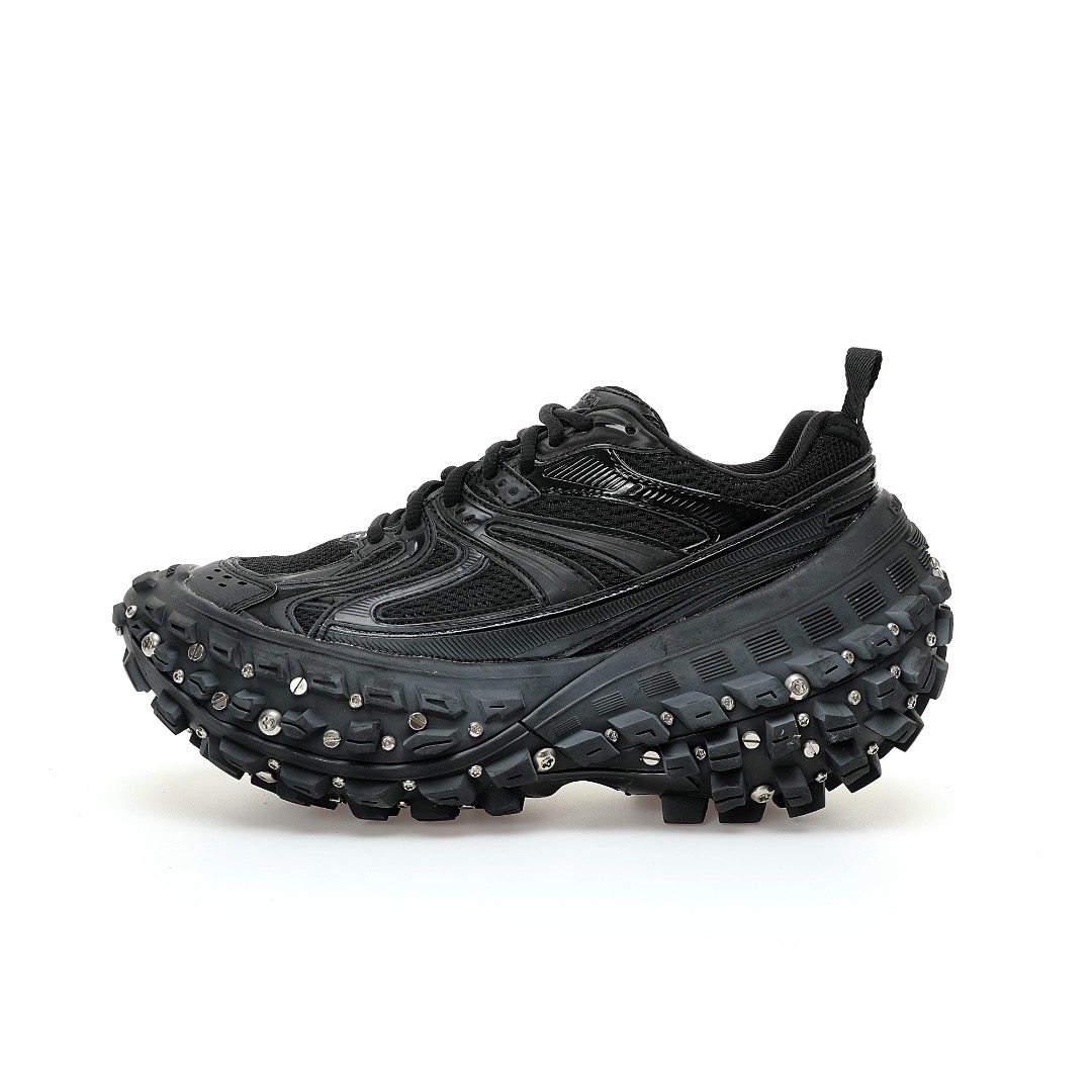 BALENCIAGA Defender Rubber Platform Sneakers"Worn-Out/Black"
