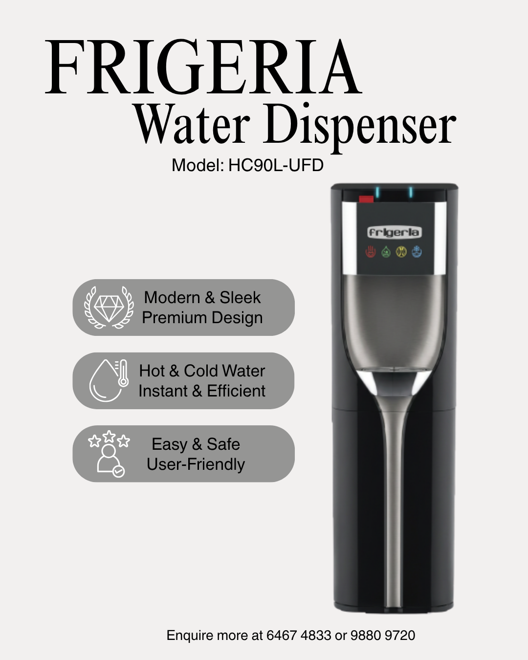 Frigeria HC90L-UFD Floor Standing Bottom Load Bottle Water Dispenser 