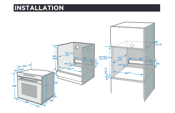 *New* EF 60cm Built-In Multifunction Combi Oven – BO GE 1771MW M 