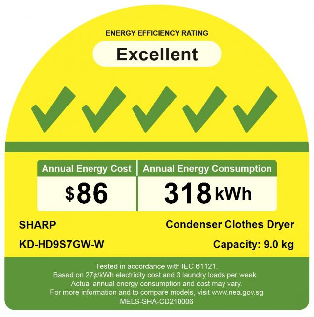 *New* Sharp 9Kg Heat Pump Dryer – KD-HD9S7GW