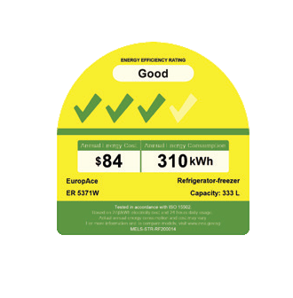 Europace 333L Top Mount 2-Door Fridge ER5371WGM