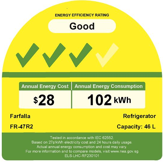 Farfalla 46L Mini Bar Fridge with Lock - FR-47R2