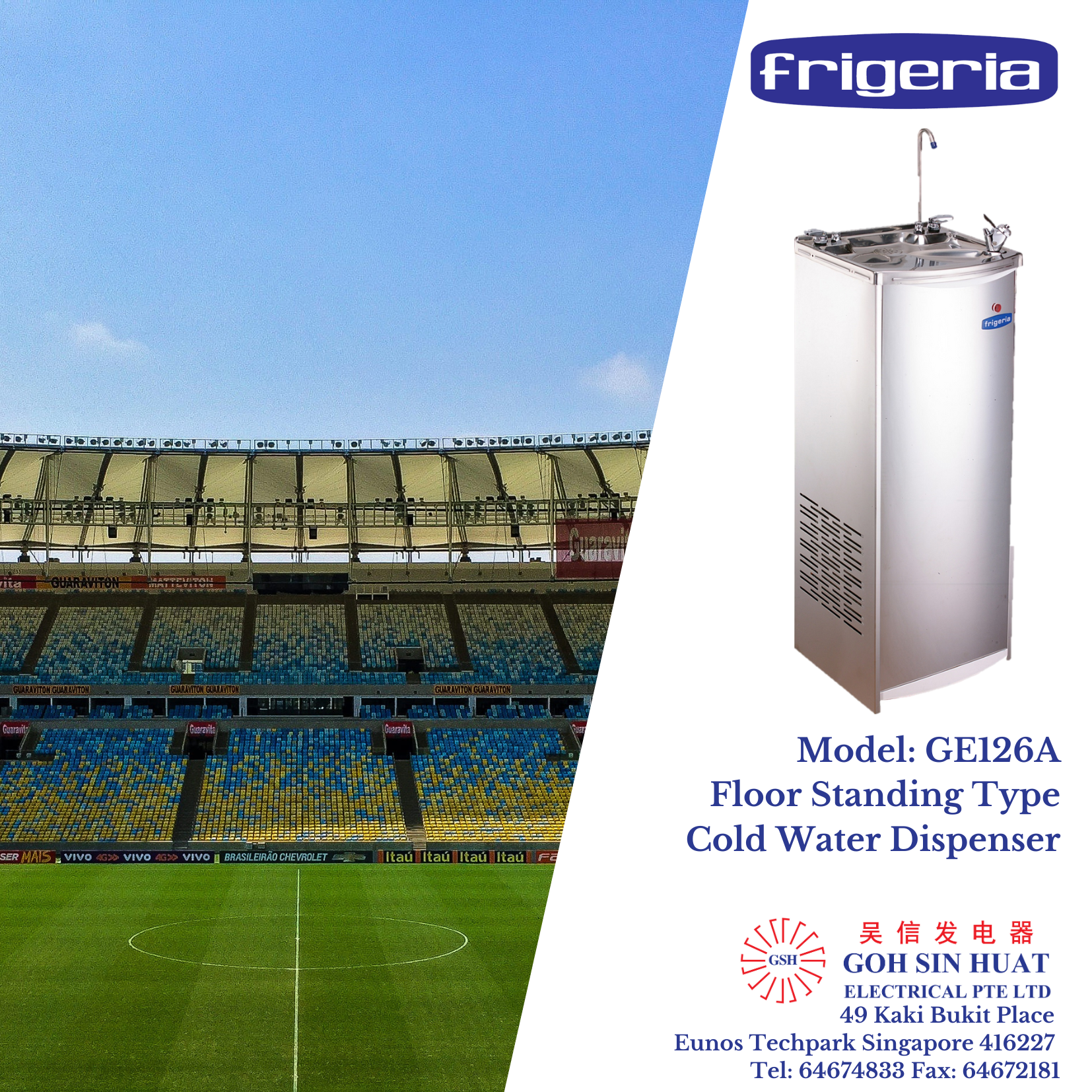 Frigeria GE126A Floor Standing Electric Water Dispenser Water Cooler