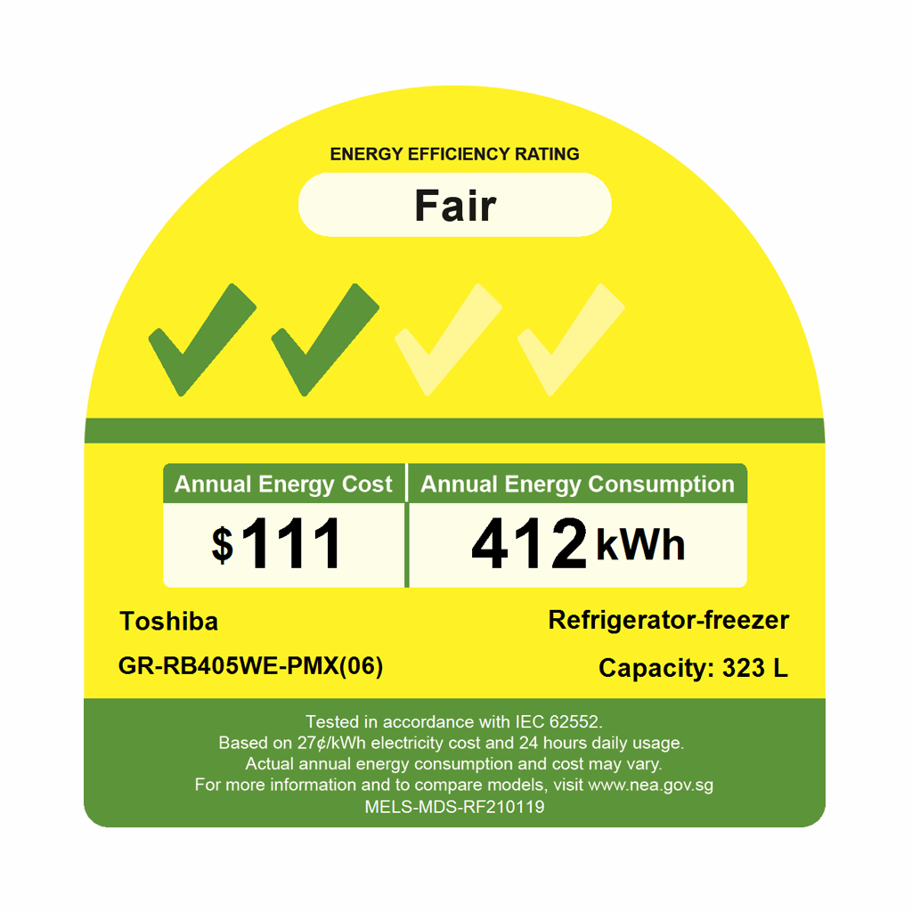 *New Model* Toshiba 323L Bottom Freezer Refrigerator w/ NonPlumbing G