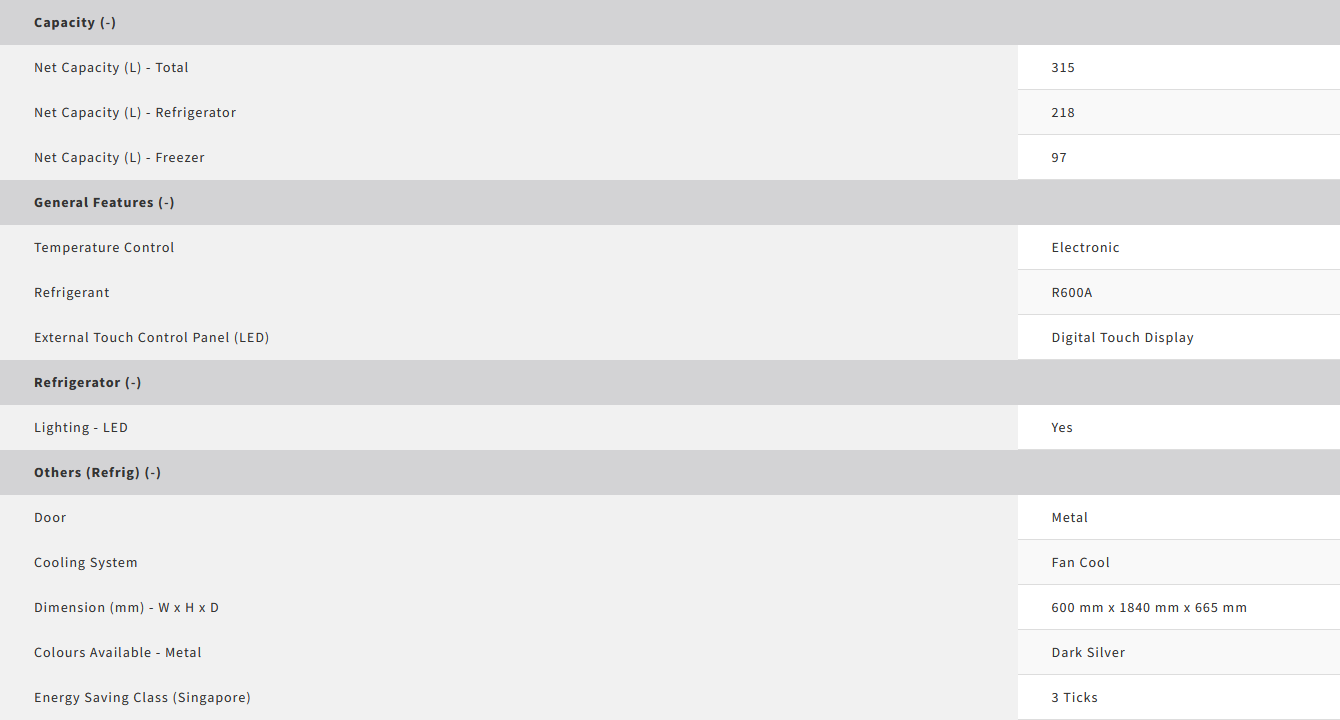 Sharp 315L 2 Door Bottom Freezer SJ-FB32E-DS