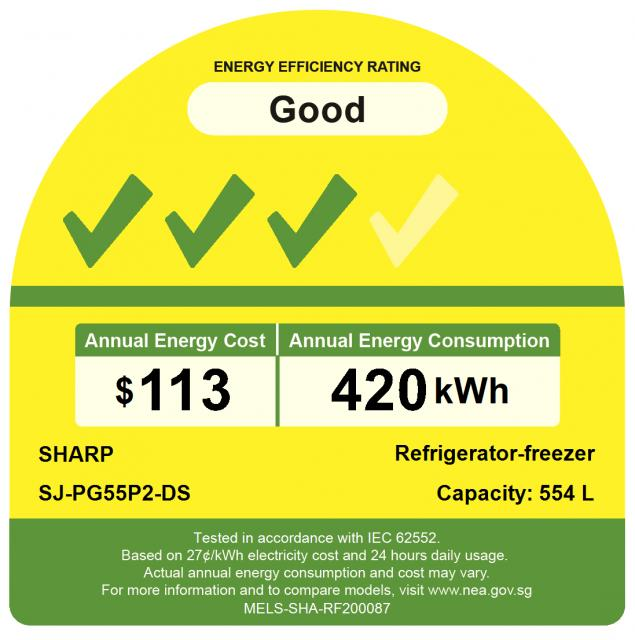 *New* Sharp Grand 554L Top Freezer Refrigerator SJ-PG55P2