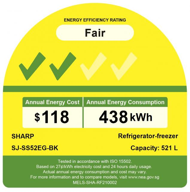 [Copy]*New* Sharp 521L Side-By-Side Refrigerator SJ-SS52EG-BK