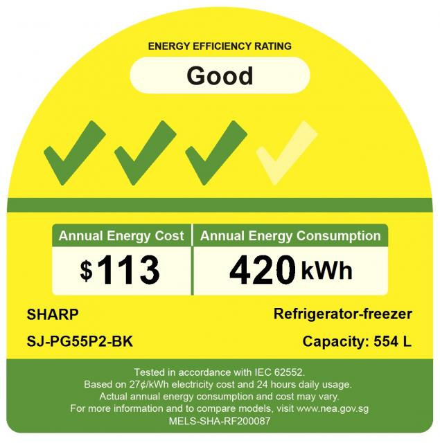 *New* Sharp Grand 554L Top Freezer Refrigerator SJ-PG55P2