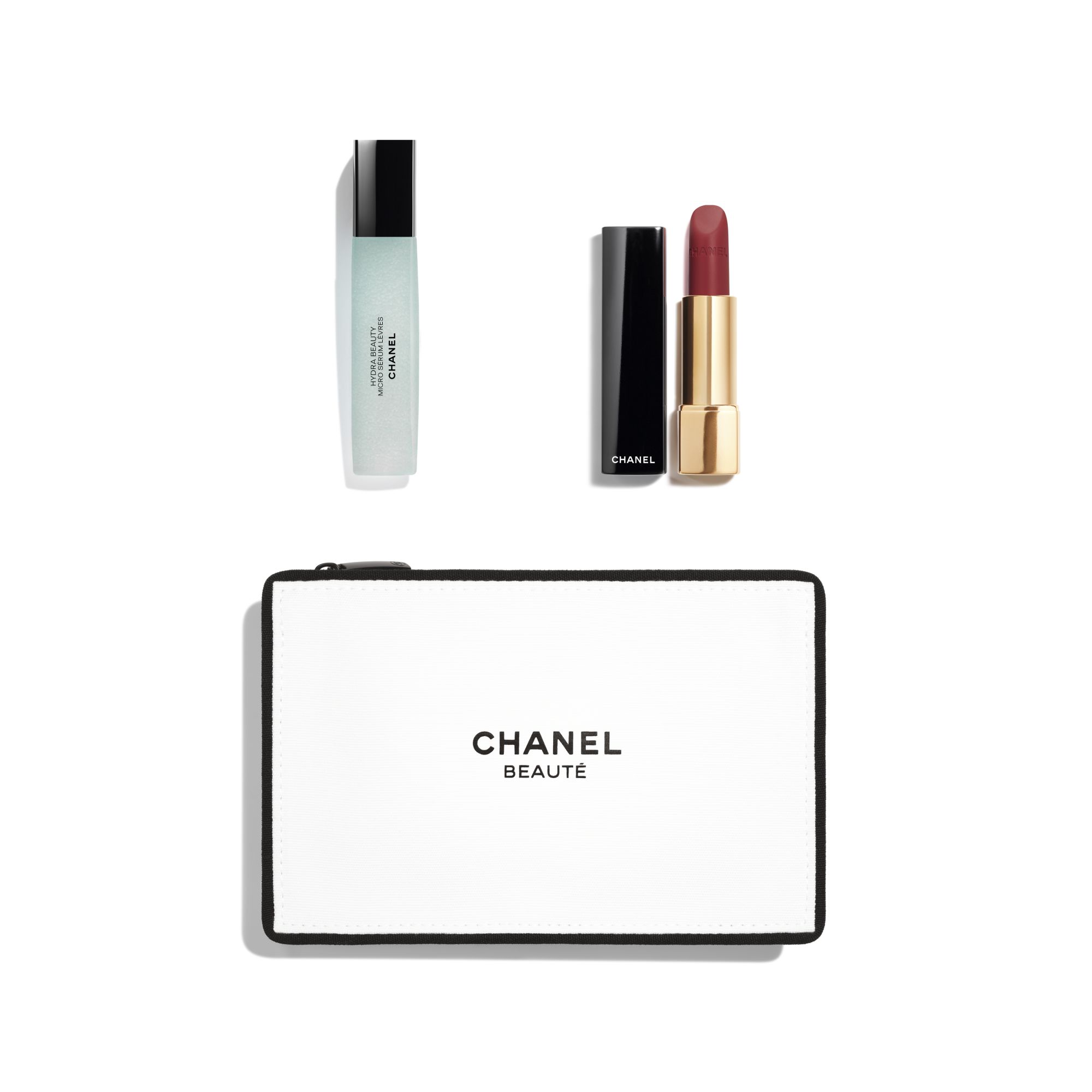 HYDRA BEAUTY MICRO SÉRUM LÈVRES, ROUGE ALLURE VELVET 58 ROUGE VIE AND POUCH