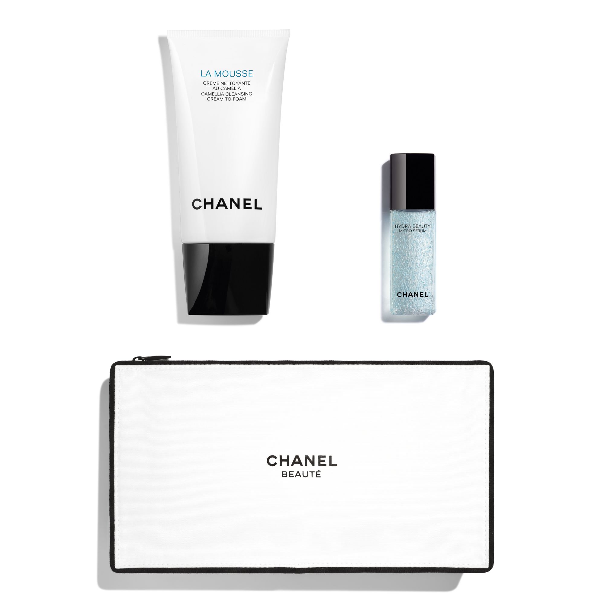 LA MOUSSE 150ML, HYDRA BEAUTY MICRO SERUM 30ML DAN POUCH