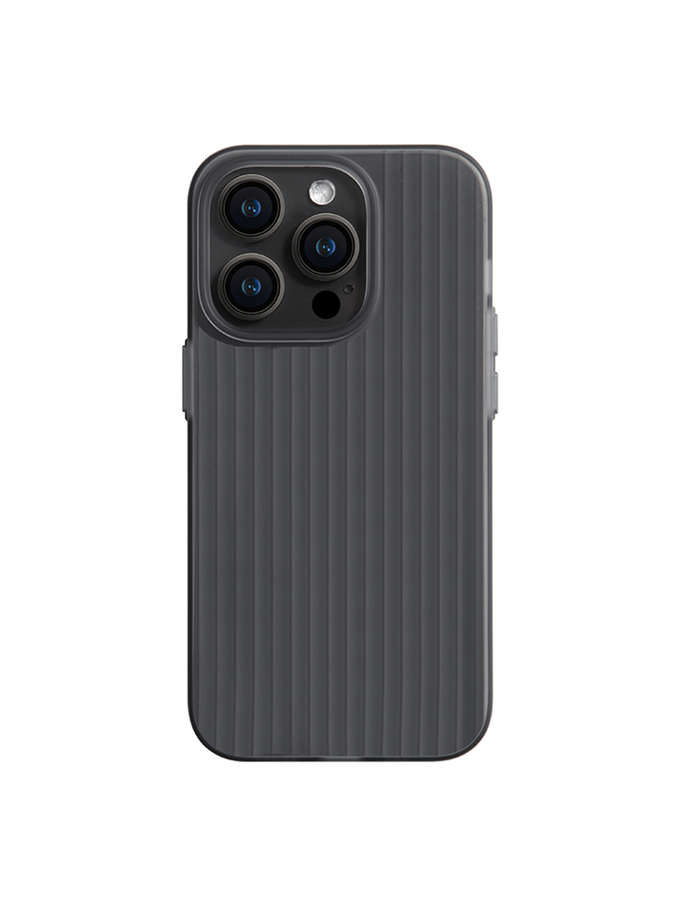 マット・波ストライプ柄 マグセーフ対応iPhone15ケース