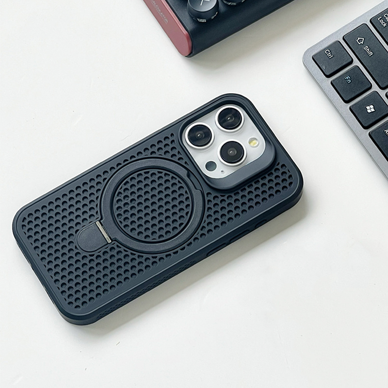 新・通気性メッシュ＋Magsafe対応＋多機能スタンドiPhoneケース