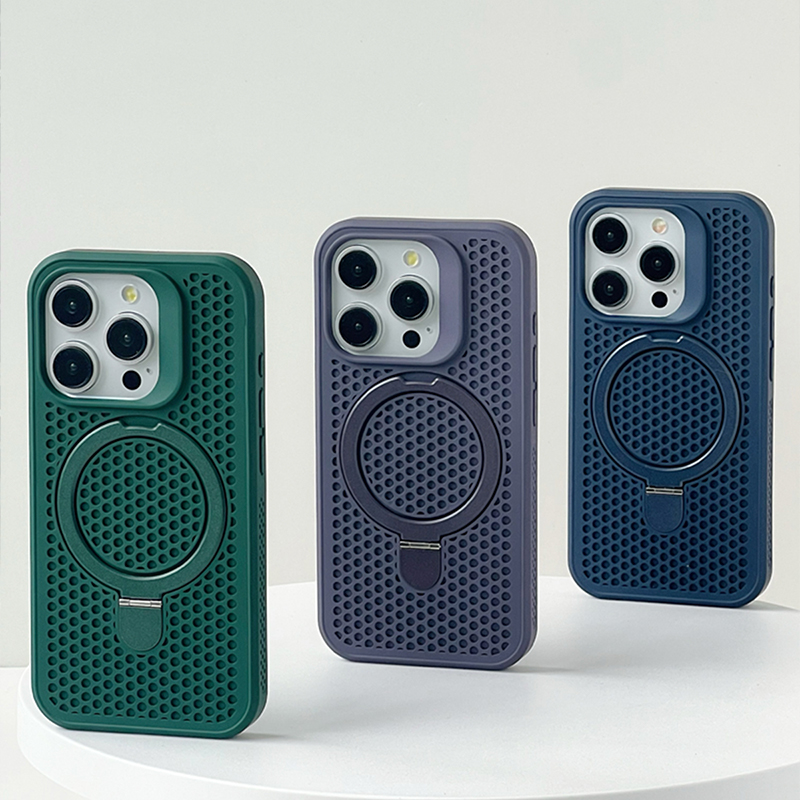 新・通気性メッシュ＋Magsafe対応＋多機能スタンドiPhoneケース