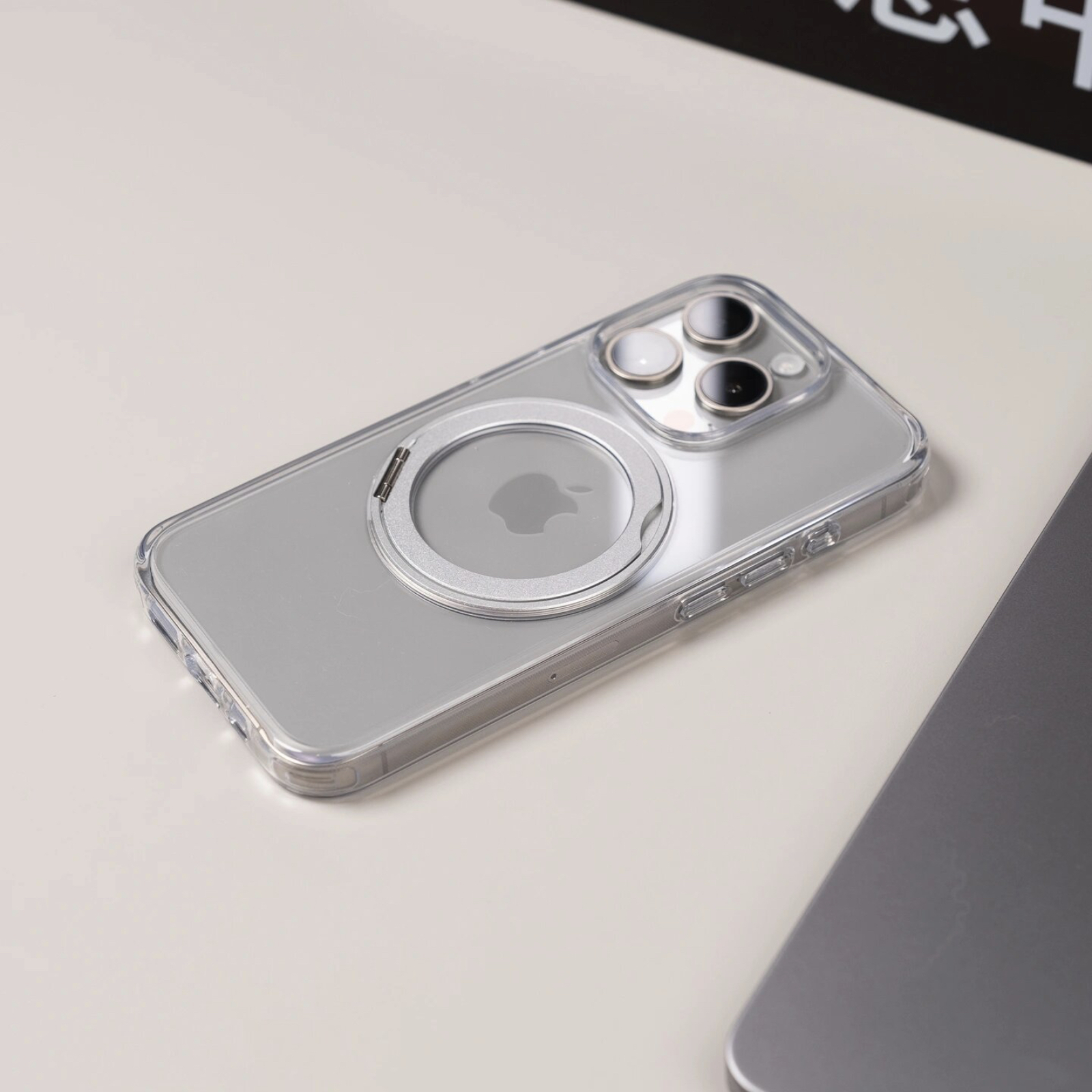 多機能360度回転スタンド Magsafe対応 超透明iPhoneケース