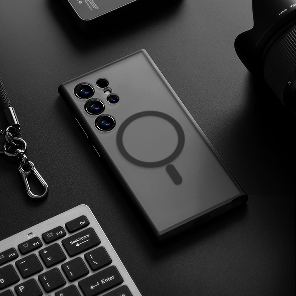 Samsung 磁気ミニマリストフロストスマホケースS24