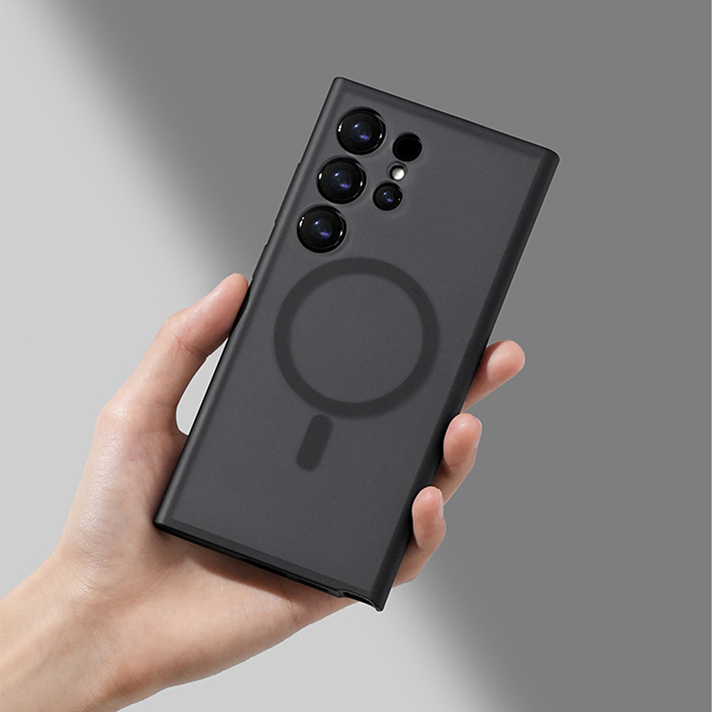 Samsung 磁気ミニマリストフロストスマホケースS24