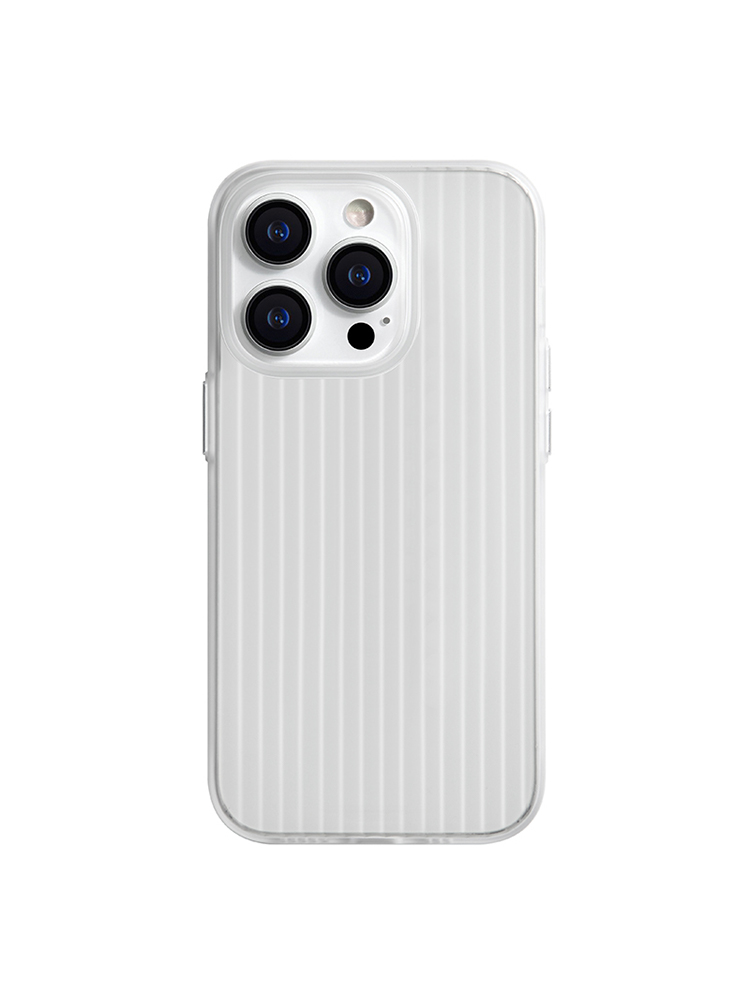 マット・波ストライプ柄 マグセーフ対応iPhone15ケース