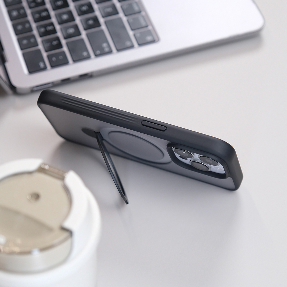 多機能スタンド Magsafe対応 フロスト防指紋iPhoneケース