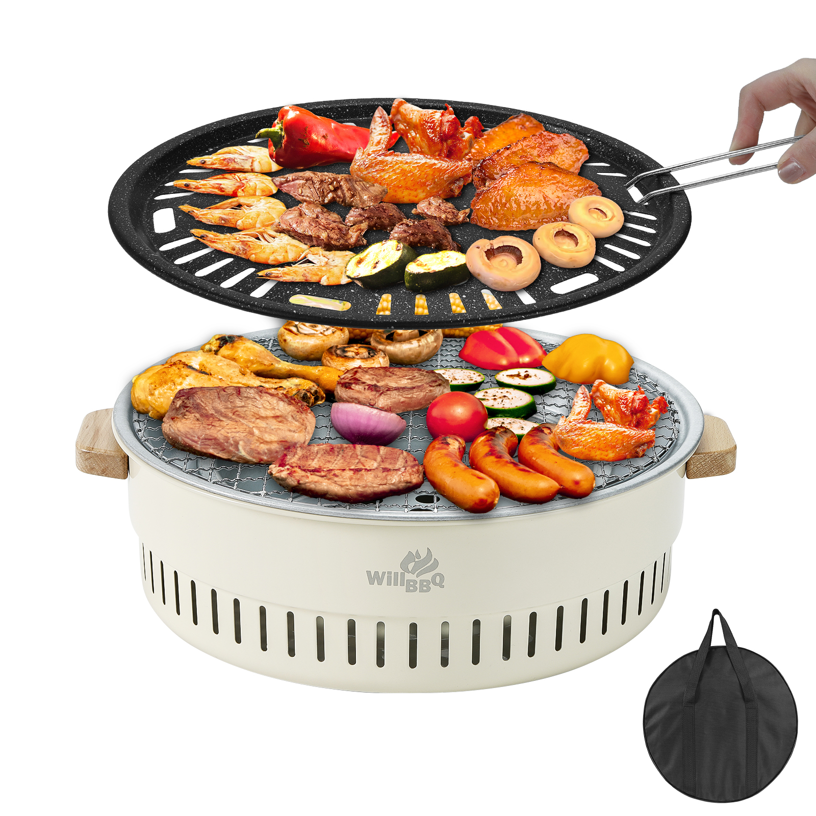 Portable Bench Top Charcoal BBQ Grill
