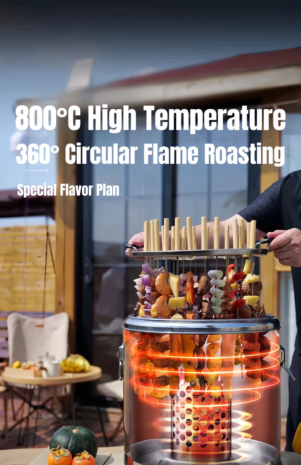 WillBBQ New Generation Smokeless Hanging BBQ Grill