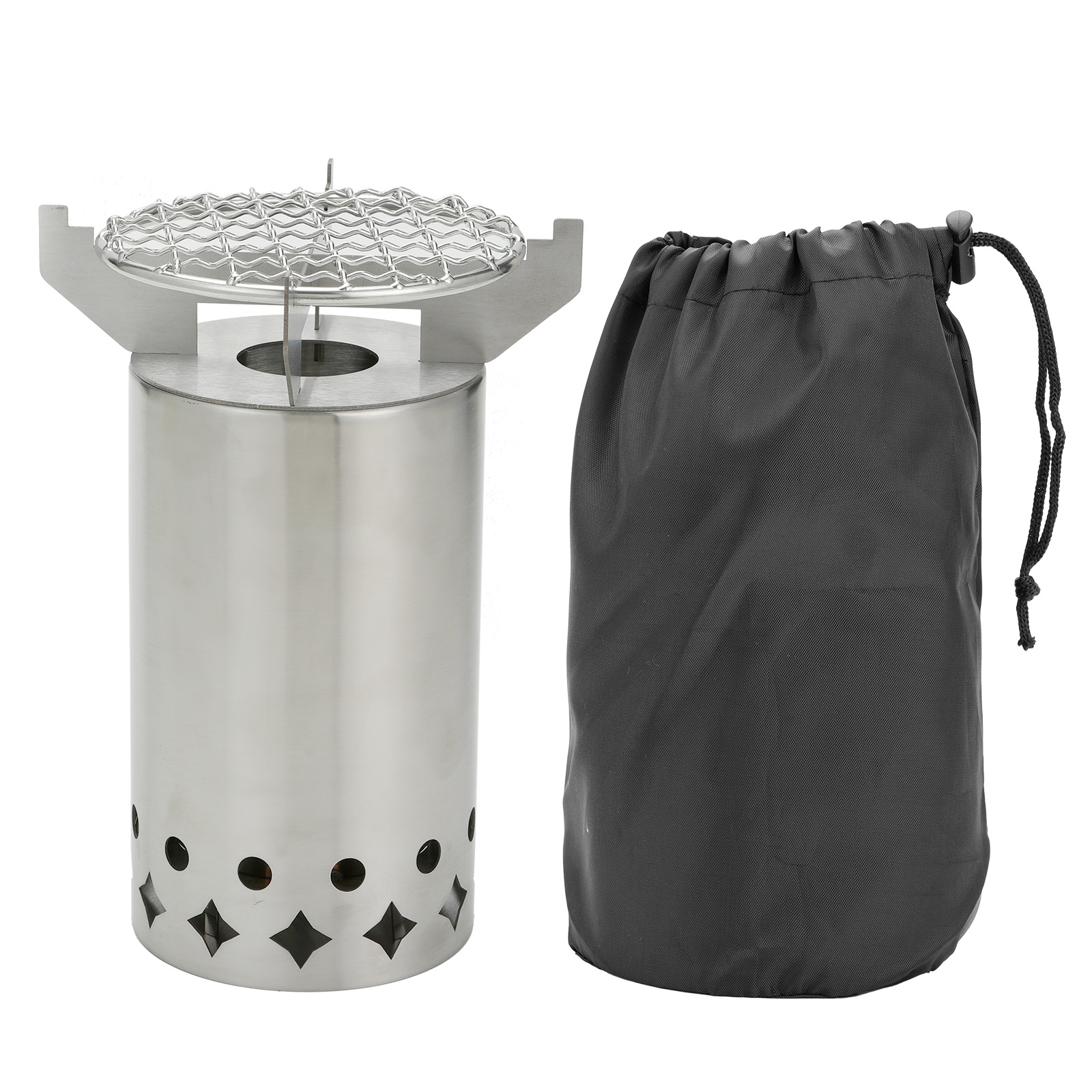 WillBBQ Stainless Steel Fire Pit Cook Top Solo Stove Tabletop Fire Pit & Camping Stove Compatible with All Pots Pans