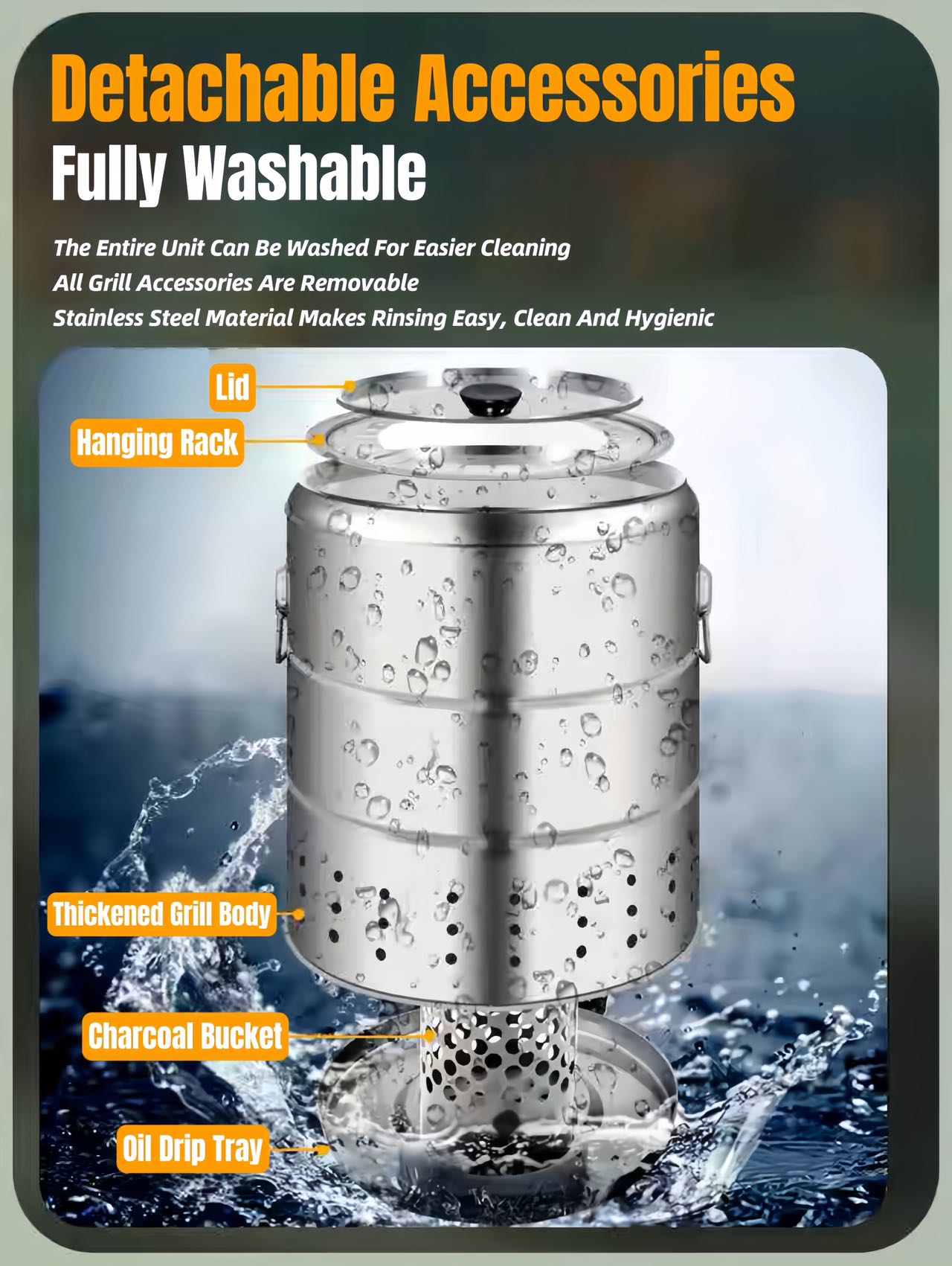 WillBBQ New Generation Smokeless Hanging BBQ Grill