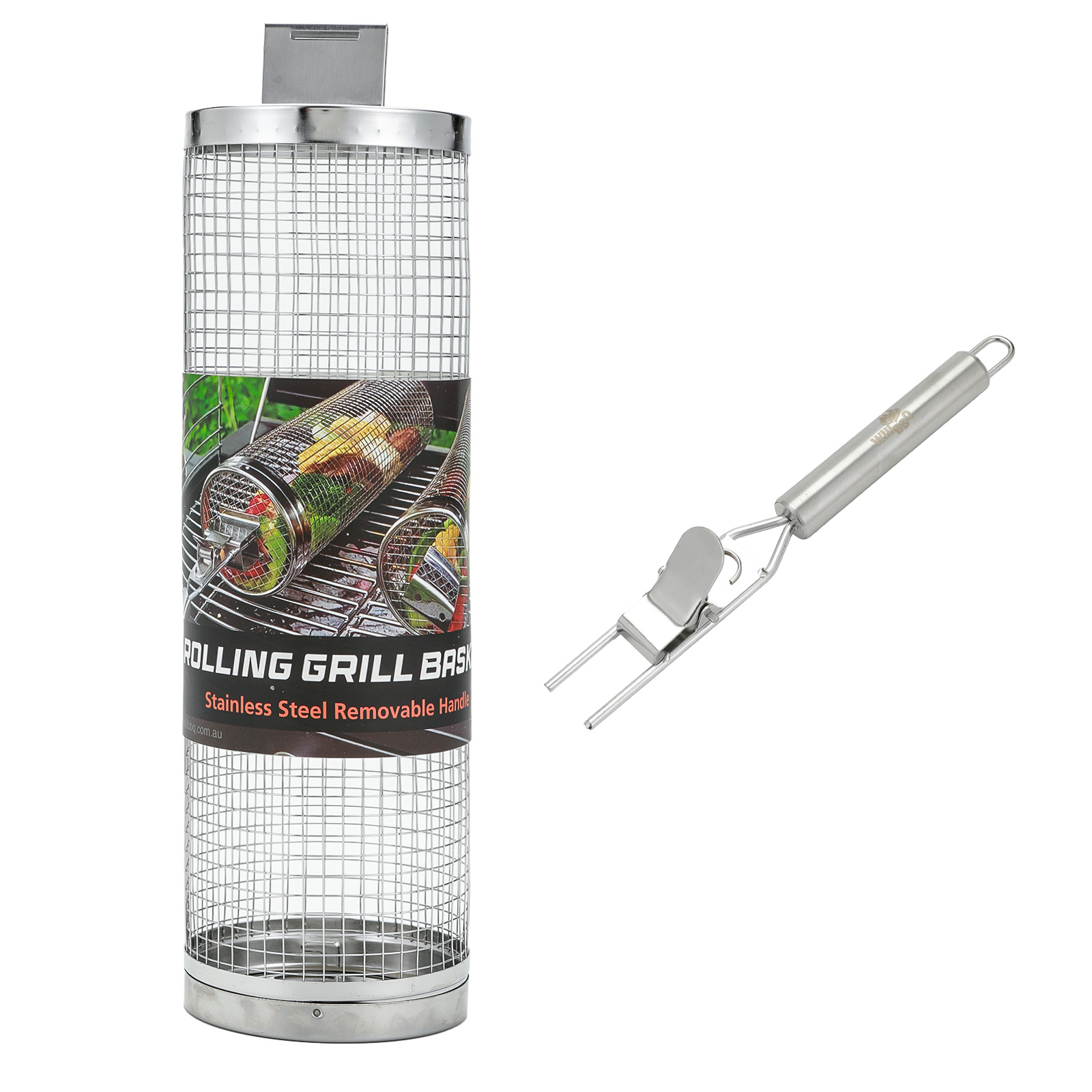 WillBBQ Rolling Grill Basket