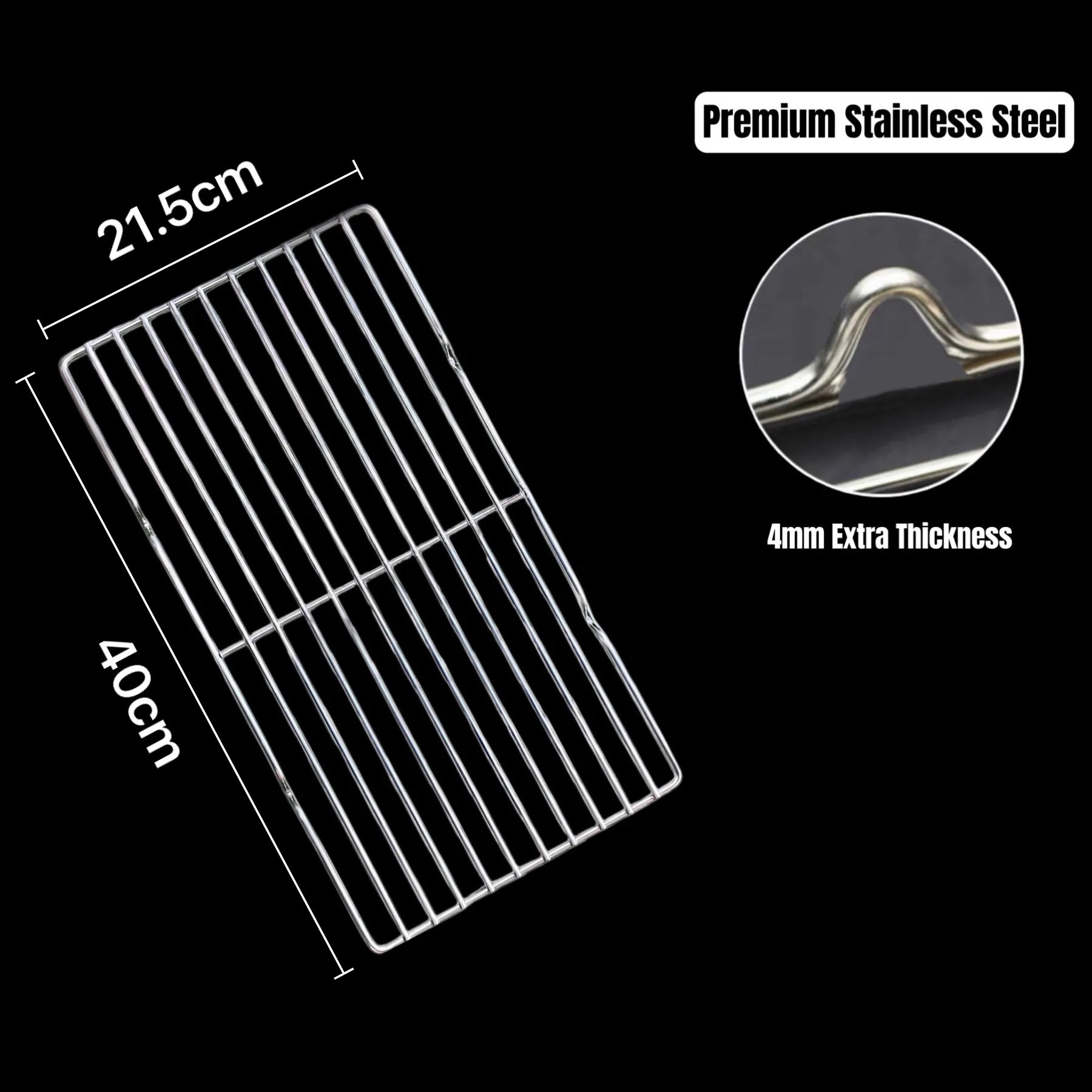 40cm x 21.5cm Stainless Steel BBQ Grate