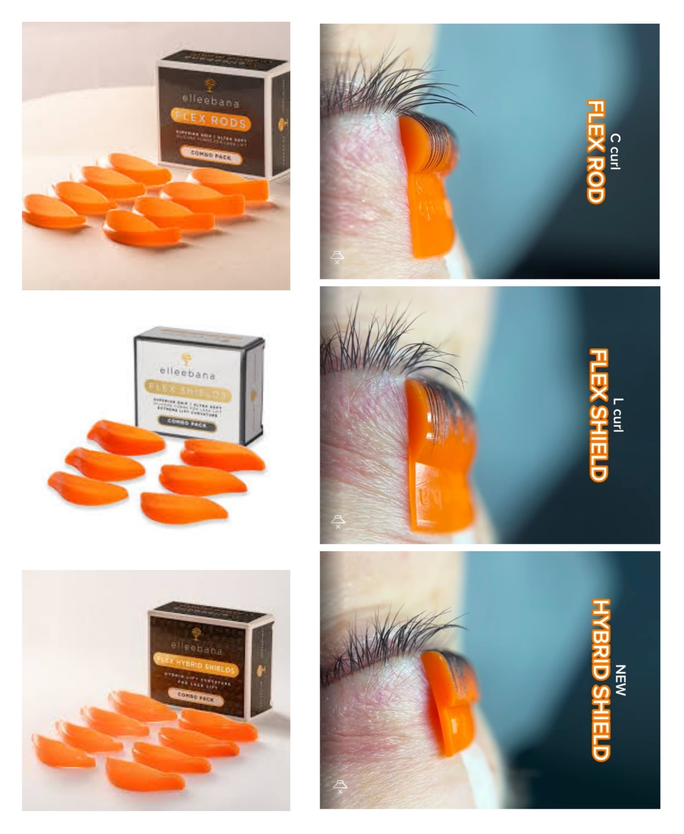 Elleebana Lash Lift Silicone Flex Series (Self Adhere to Eyelid | Glueless Silicone)