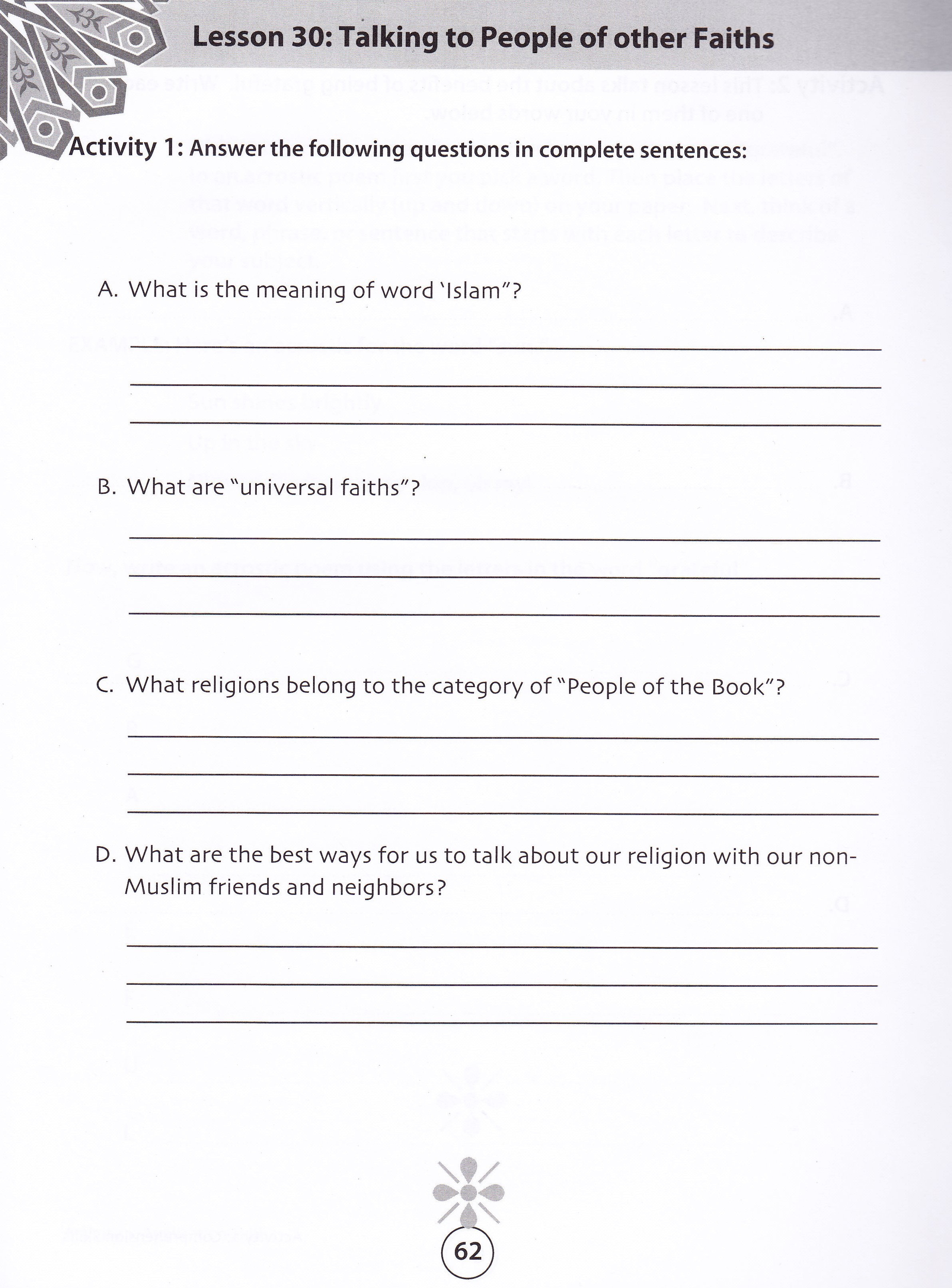 We Are Muslim Grade 6 Workbook
