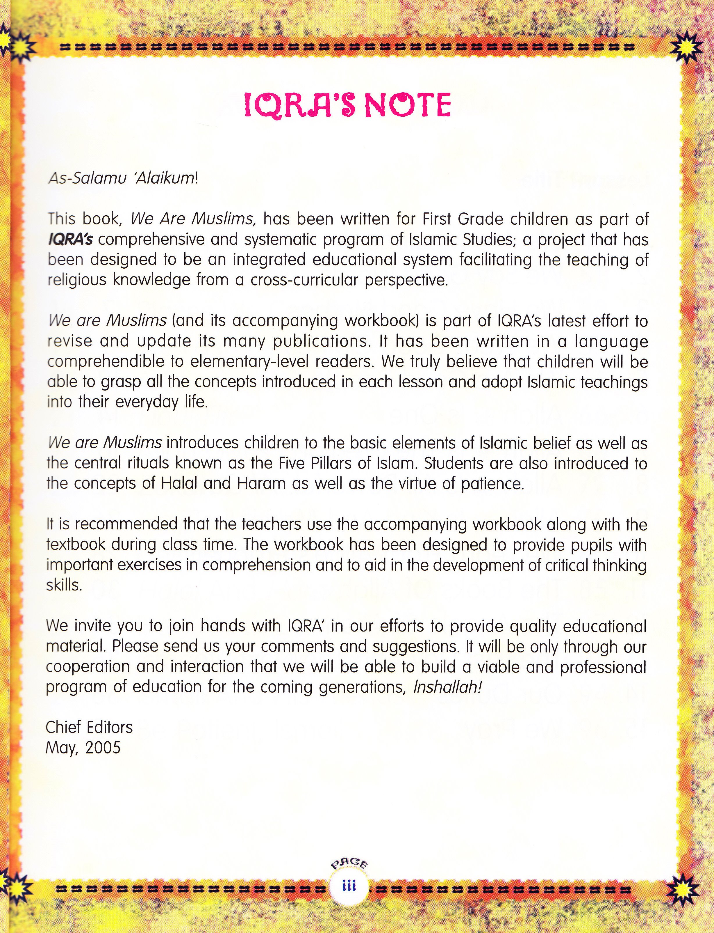 We Are Muslim Grade 1 Textbook