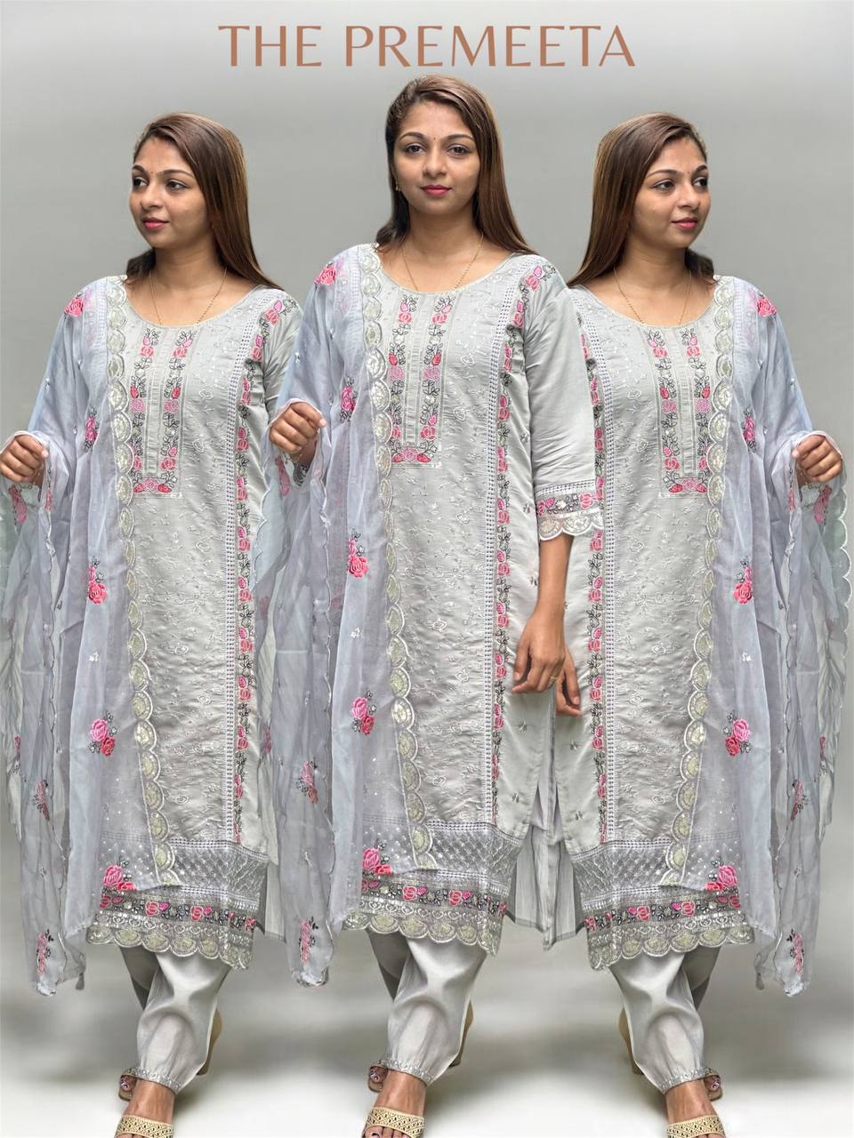 Jameela Silver Pakistani Suit