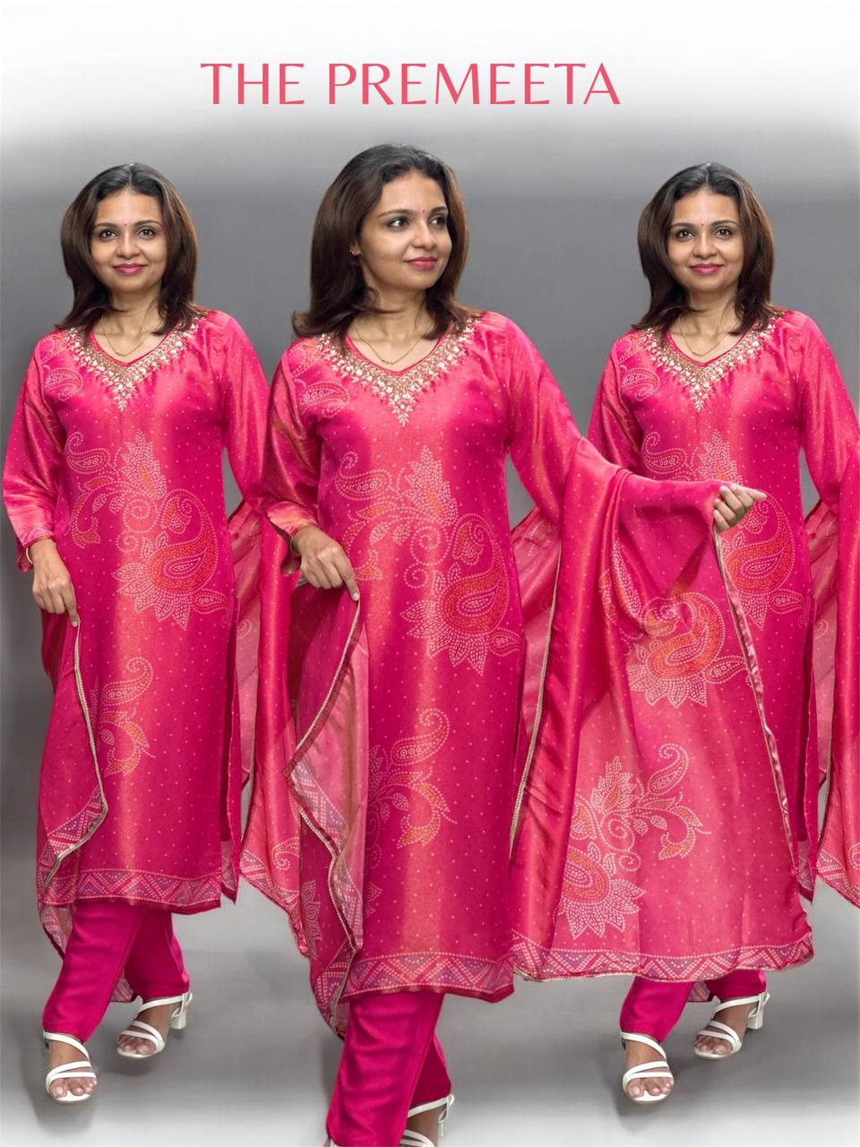 Blossom Pink Shimmer Designer Suit